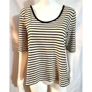 Loft Vintage Soft Striped 3/4 Sleeve Tee - Size Large